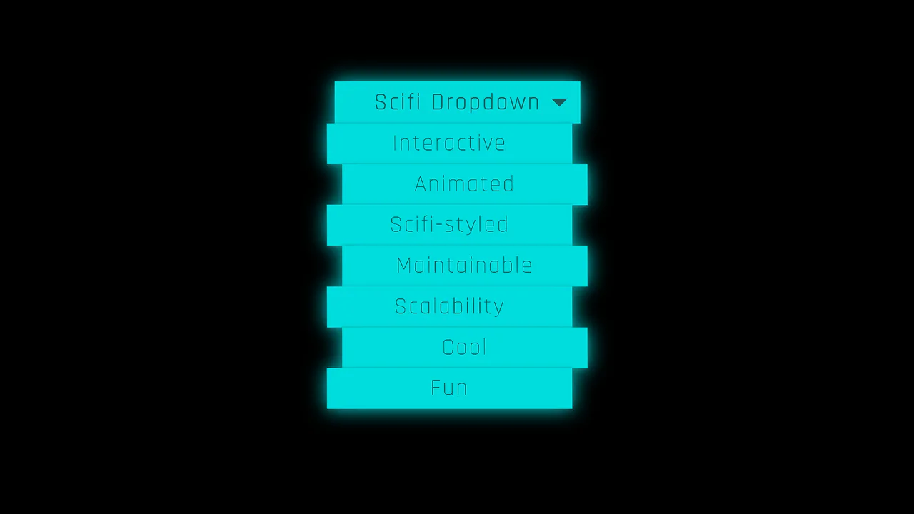 Futuristic Interactive Dropdown
