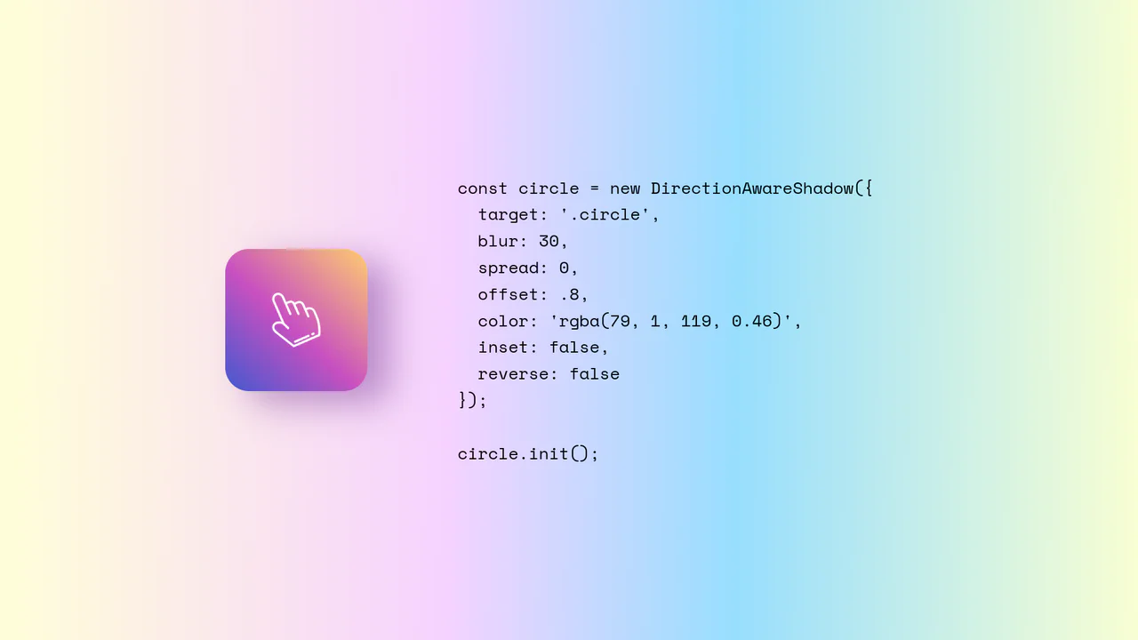 A JavaScript class that dynamically updates a CSS box-shadow based on mouse cursor position to create a direction-aware lighting effect.