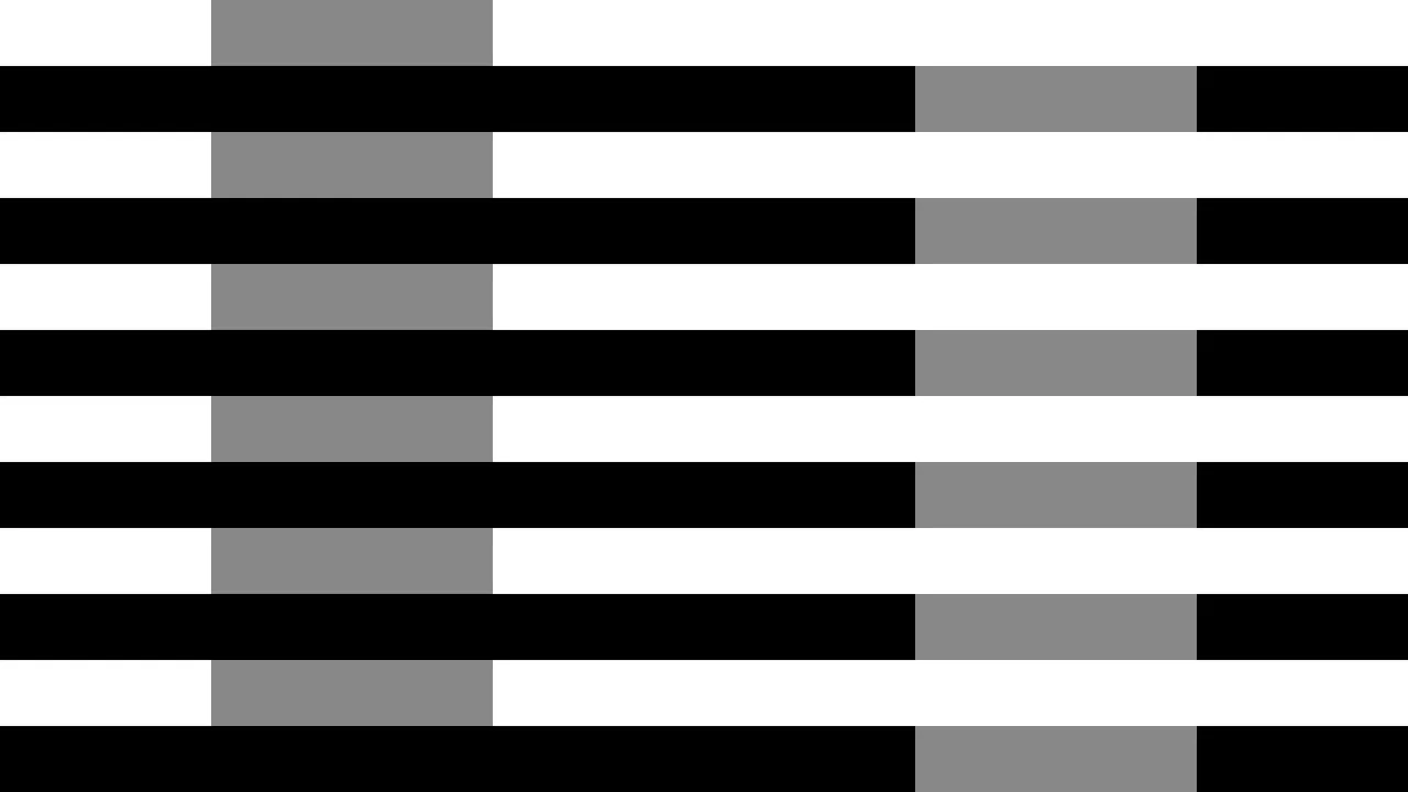 Interactive demonstration of White's brightness illusion in pure CSS using mix-blend-modes to overlay identical gray columns on black and white stripes.