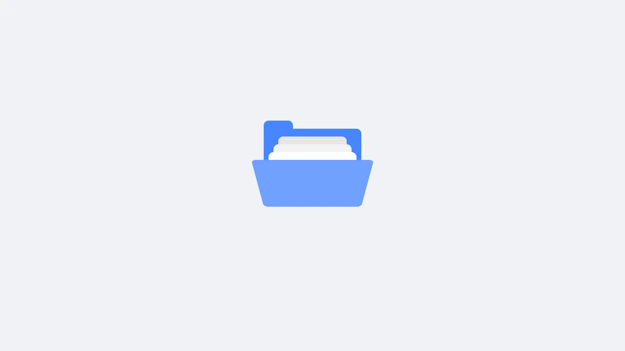 Interactive flat-designed file folder that tilts open, raises paper sheets, and skews its front pockets dynamically on hover.