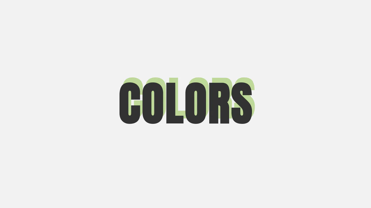 Minimalist interactive typography demo casting an extended dynamic text shadow that shifts direction and cycles HSL color hues based on mouse movements.