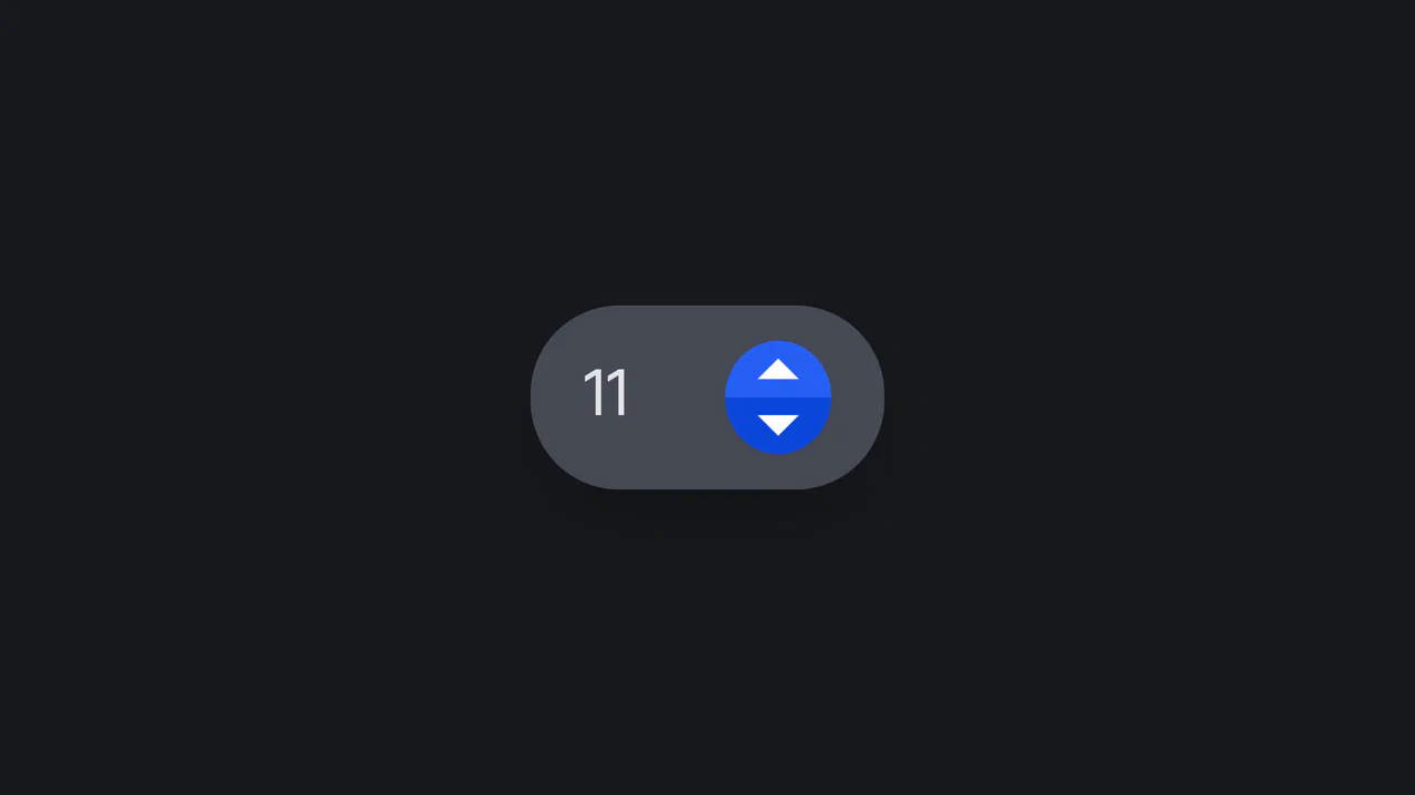 Interactive number input component that dynamically tilts, rotates, and bounces on increment/decrement actions.