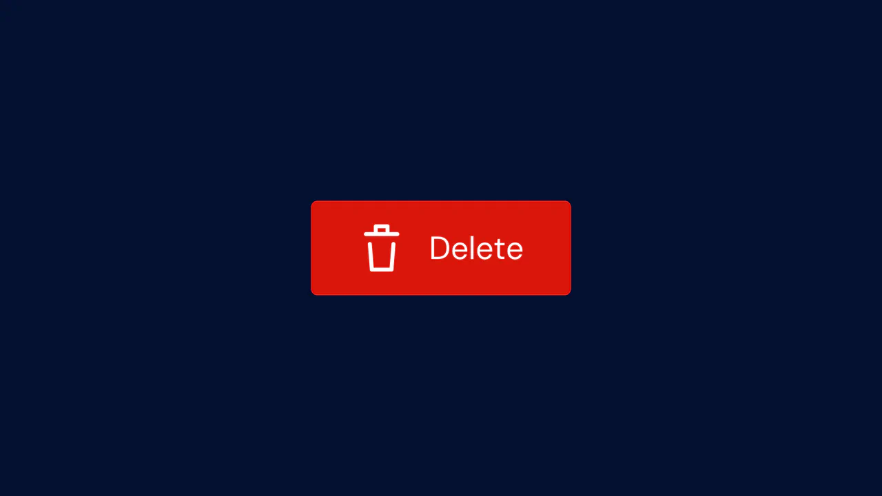 Interactive delete button that tilts open an SVG trash can, dynamically vacuums the letter spans inside, and fills the bin using pure CSS keyframes.